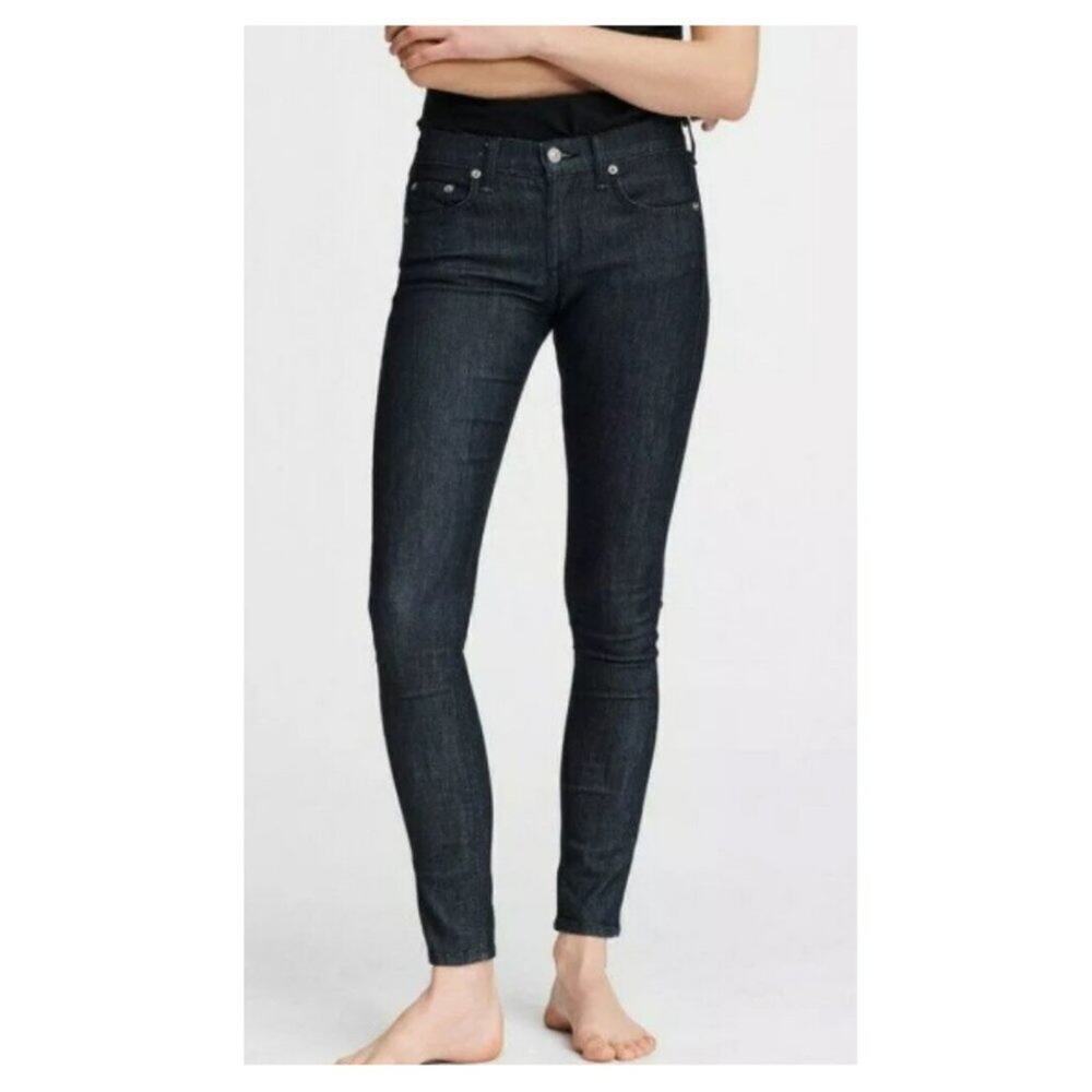 Rag & Bone Women's Mid-Rise Indigo Wash Skinny Jeans Size 28 Style W1502K122IND